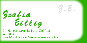 zsofia billig business card