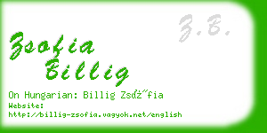 zsofia billig business card